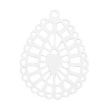 Metalen Bohemian hanger druppelvorm White